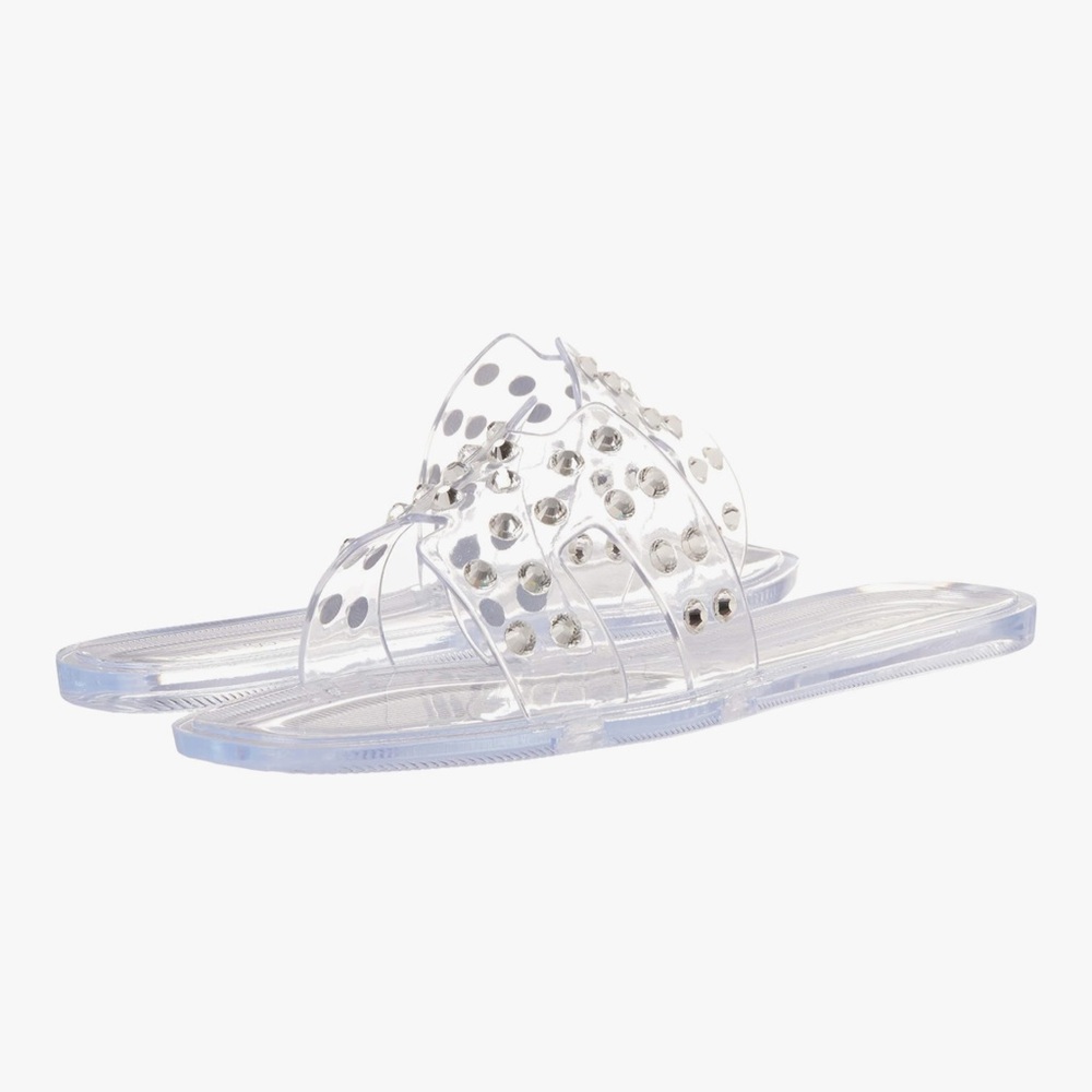 Chinese Laundry Women's Charli Transparent Slide Sandal in Clear Vinyl Size: 8